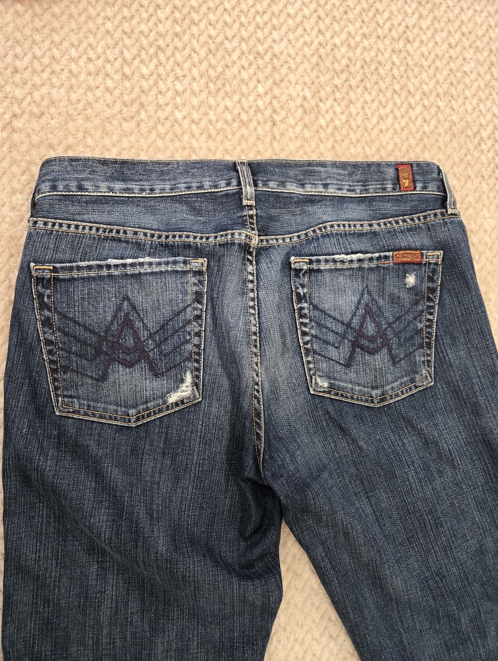 Seven For All Mankind A Pocket Boot Jeans Womens 33 Dark Wash USA - Picture 10 of 13